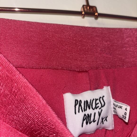 Princess Polly Hot Pants Womens Sz Xs 0 Flare Pant Elastic Waist BellBottom Pink - Picture 4 of 8